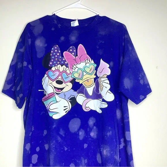 < Disney Minnie & Daisy Bleach Dyed Graphic Tee > - Picture 2 of 6